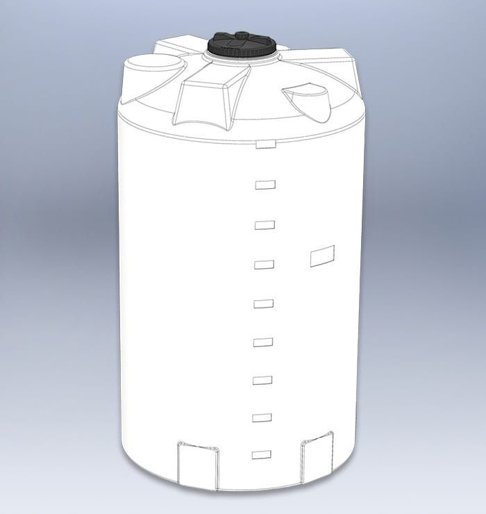 Einwandiger PE-Tank mit flachem Boden