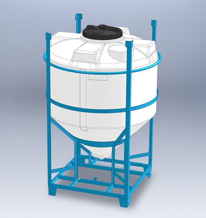 Geschlossener PE-Tank mit konischem Boden