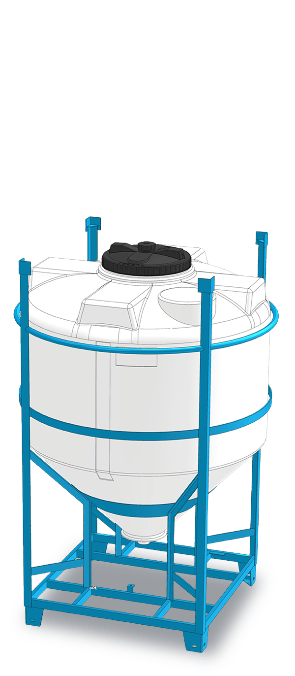 Geschlossener PE-Tank mit konischem Boden