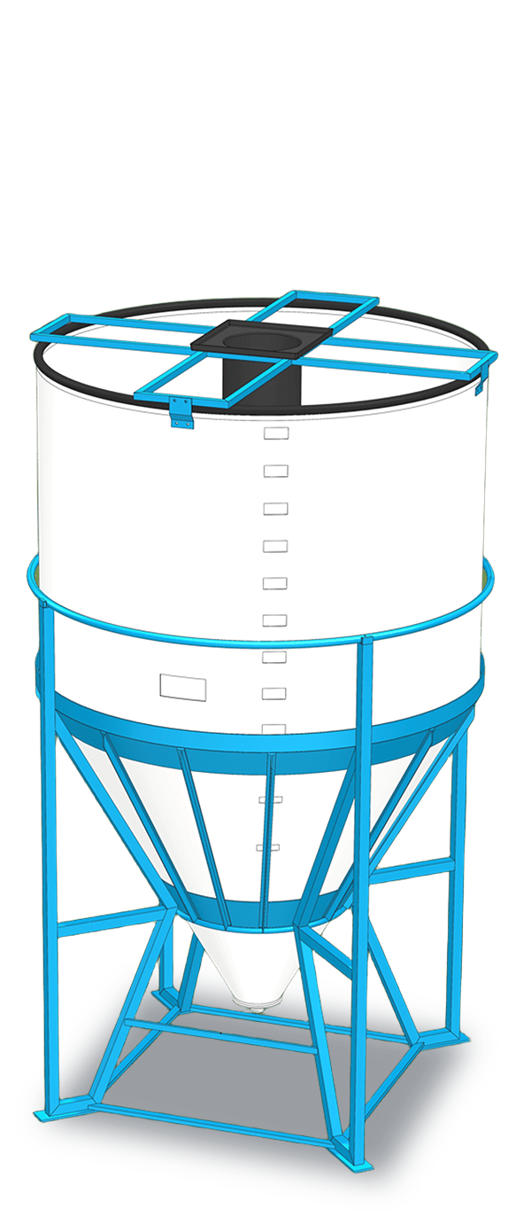 Absetztank mit Zulaufrohr in der Mitte Absetztank mit Zulaufrohr in der Mitte