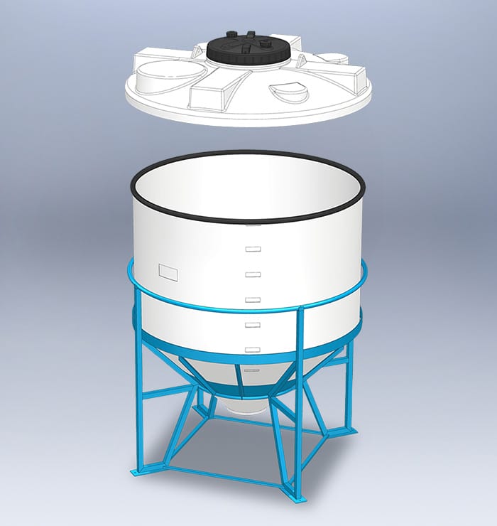 Behälter für Pulver mit großem abnehmbarem Deckel